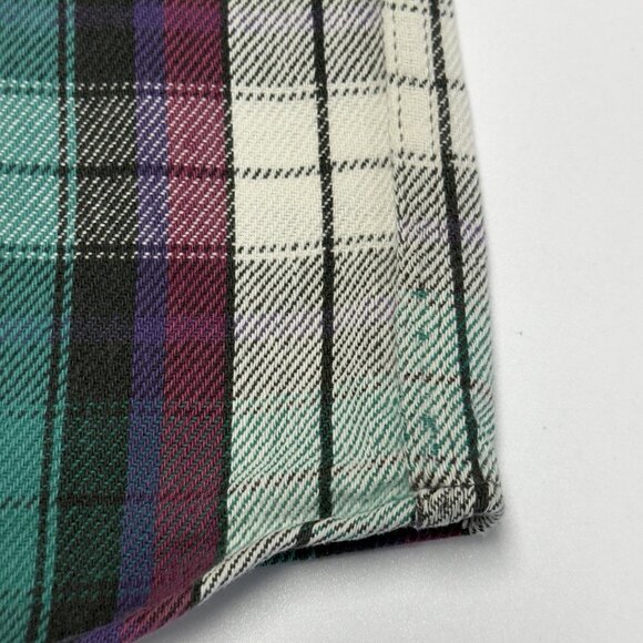 Vintage Field & Stream Plaid Flannel Purple & Green Button Shirt Size XL - Picture 12 of 16